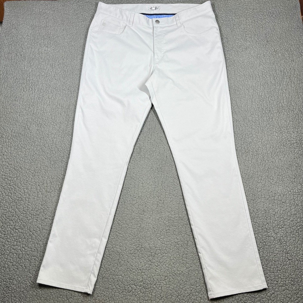 Peter Millar EB66 Performance Pants Mens 36/32 Straight Leg Golf Trousers Grey
